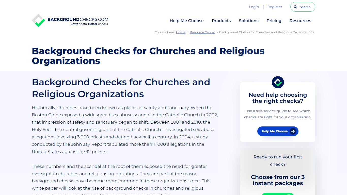 Background Checks for Churches and Religious Organizations